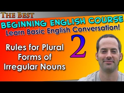 002 - Rules for Plural Forms of Irregular Nouns - Beginning English Lesson - Basic English Grammar