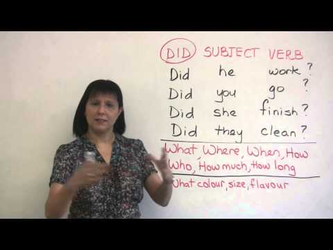 Basic English Grammar - Past Tense Questions