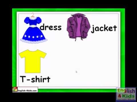 English for Kids ESL Kids Lessons   Clothes  Colours