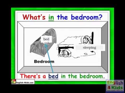 English for Kids ESL Kids Lessons Prepositions of place At Home Where is it flv ?