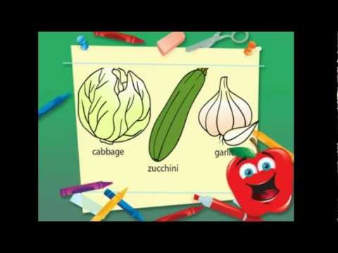 Vegetables pictures with name in english for kids