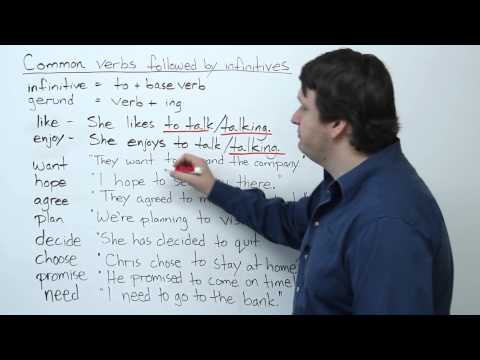 10 common verbs followed by infinitives - English Grammar for Beginners