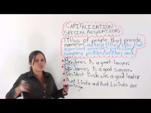English Grammar: Capitalization And Special Regulations I