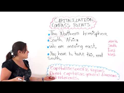 English Grammar: Capitalization -- Points On A Compass