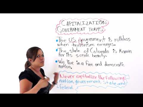 English Grammar: The Capitalization Of Government Terms And Words