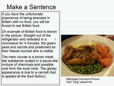 Make A Sentence Double Trouble 10: The Horrors of Eating in Britain