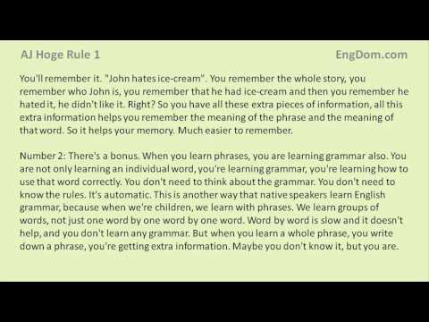 AJ Hoge Rule 1 -- Learn English Phrases (script video)