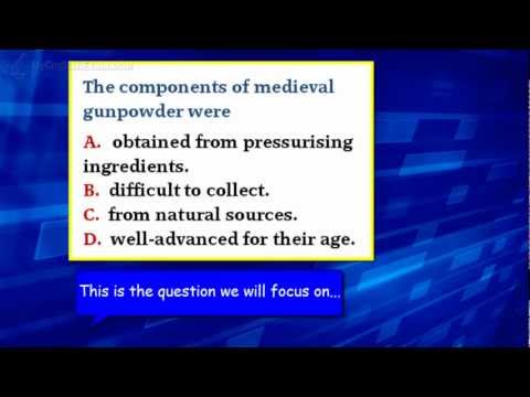 Answering  IELTS Reading Questions: 2 -- Medieval Gunpowder