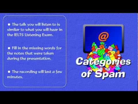 IELTS Listening Practice: Categories of Spam