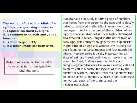 IELTS Reading Series Two: 24 - Number Sense