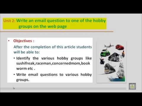 WRITING B2 - U2 - Write an email question to one of the hobby groups on the web page