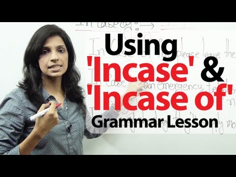 English Grammar Lessons - Difference between ' In-case ' & ' In case of ' -  Basic English Grammar Lesson