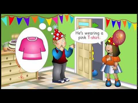 Story for learning clothes words. English for kids with teachkidsenglish.com