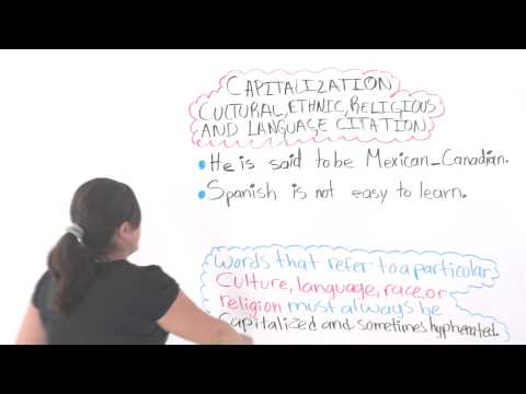 English Grammar: Capitalization Of Cultural, Ethnic, And Religious Terms