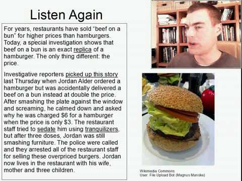 Intermediate Listening English Practice 11: Beef On a Bun Is the Same Thing As a Hamburger