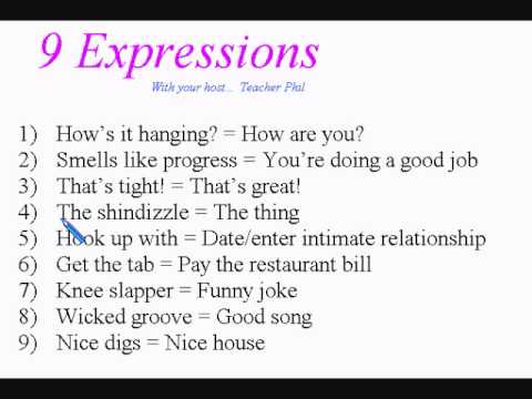 9 Expressions - Learn English ESL Study Lesson