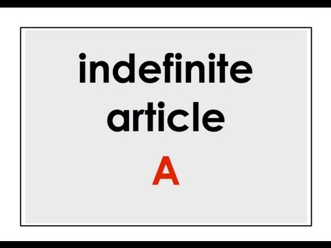 Indefinite Article 'A'  Easy English Conversation Practice.