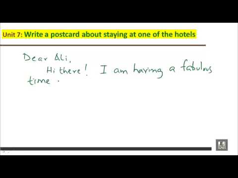 WRITING B2 - U7 - Write a postcard about staying at one of the hotels